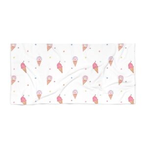 Rainbow Waffle Cones Beach Towel