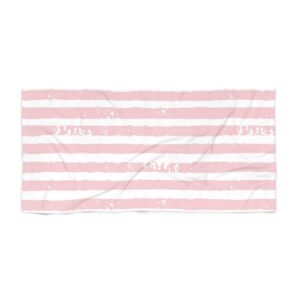 Sunny Days Hello Paradise Pink Stripe Beach Towel